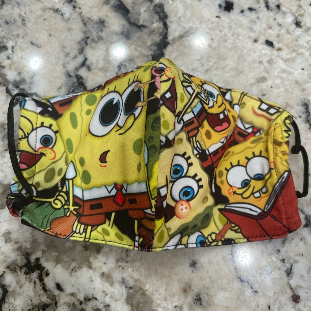 Sponge Bob Mask Yellow color with filter Washable